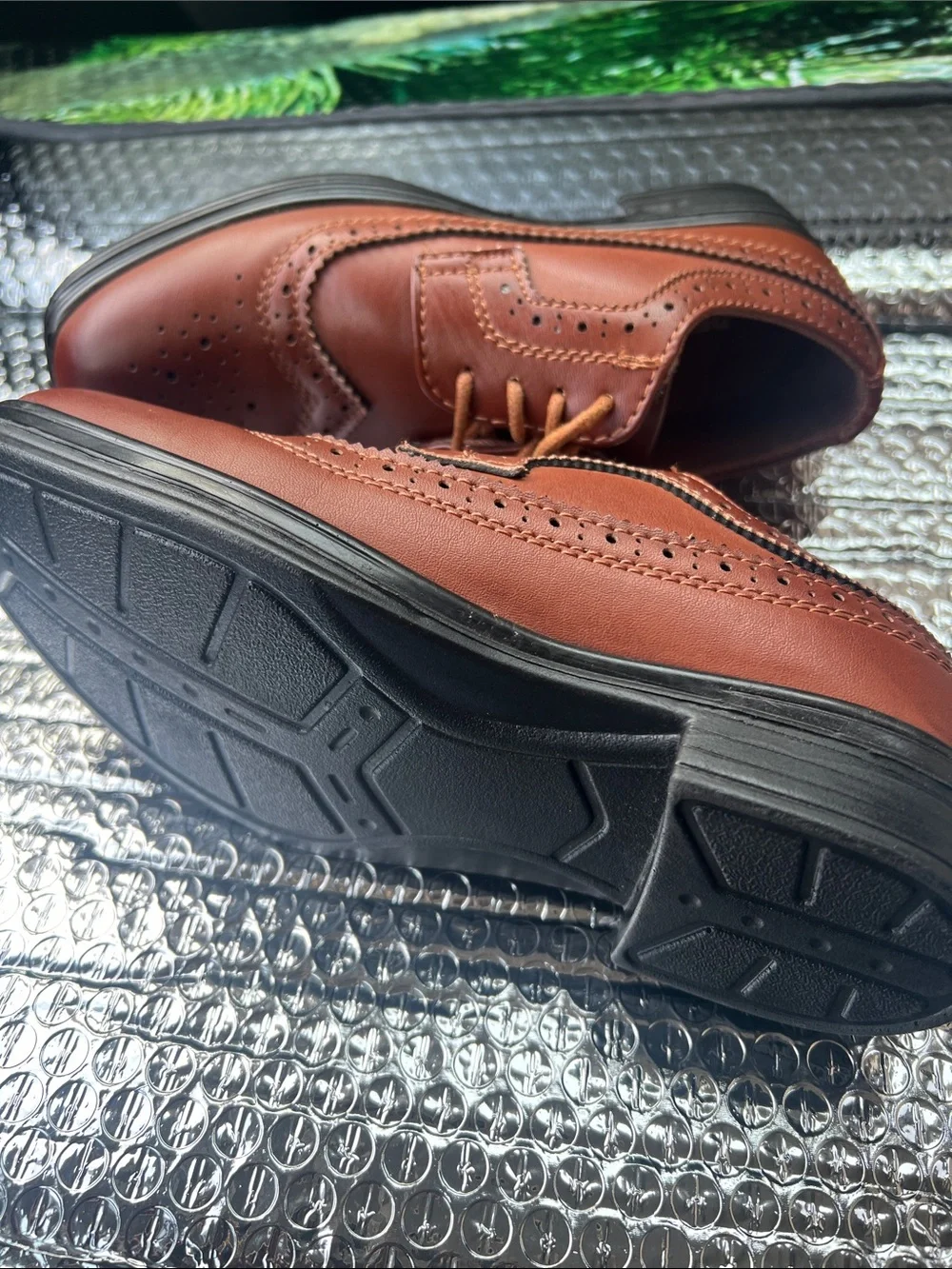 Deer Stags Boys Brown Wingtip Dress Shoes